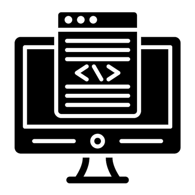 Ontwikkeling van de front-end Glyph Solid Black Illustration