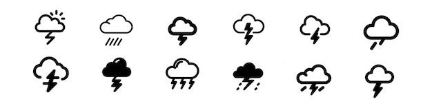 Onweer Icon Set