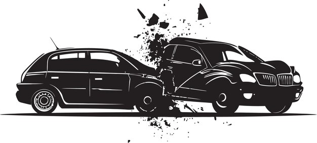 Onyx Catastrophe Car Crash Vector Icon Fragmented Fiasco Black Car Collision Emblem