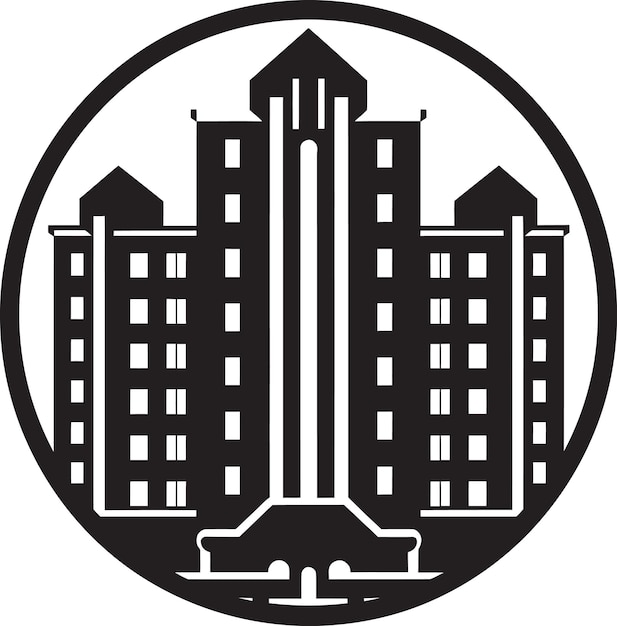 Onyx Cityscape majesteit gebouw vector stad iconen in schaduwen zwarte vector kunst