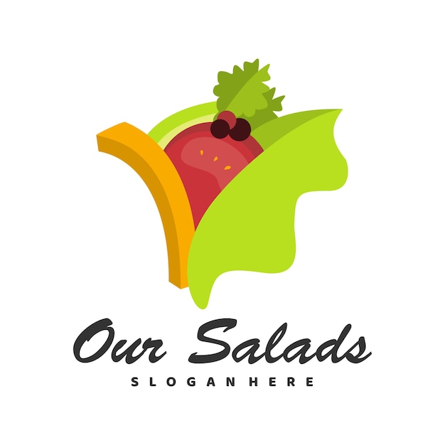 Onze salades logo ontwerp vector