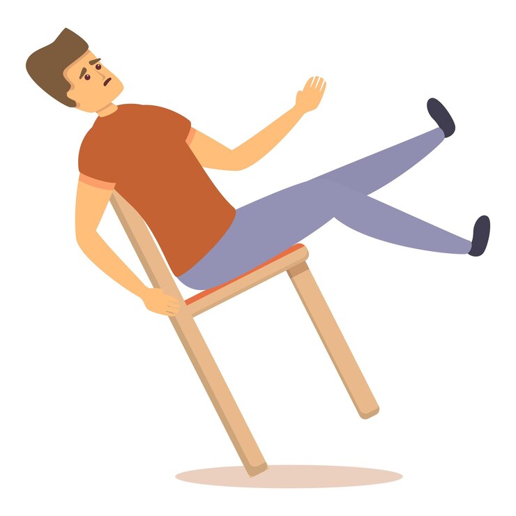 Vector onzorgvuldige man op stoel icoon cartoon van onzorgvuldig man op stool vector icoon voor webontwerp geïsoleerd op witte achtergrond