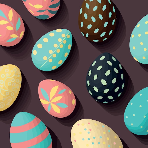 Ood themed collection of easter eggs as pattern background