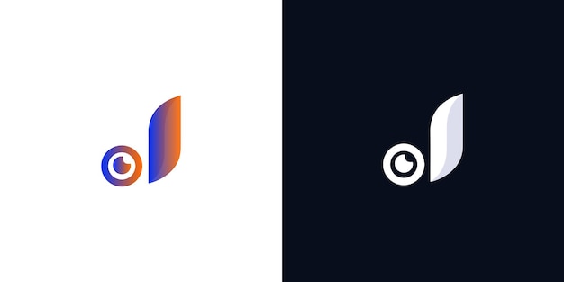 Vector oog logo met j letter in vector j app icon logo ontwerp mobiele app icon logo met oog