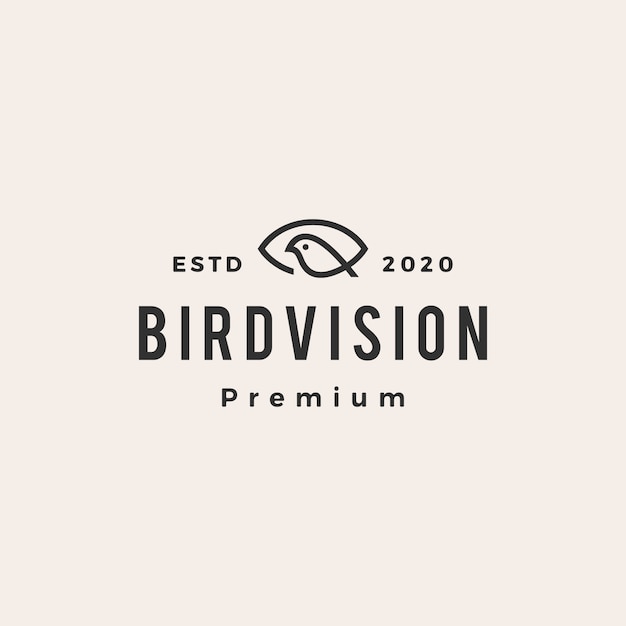 Oog vogel visie hipster vintage logo pictogram illustratie