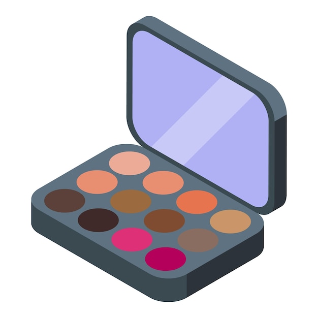 Oogschaduw palette open met kleurrijke cosmetische make-up