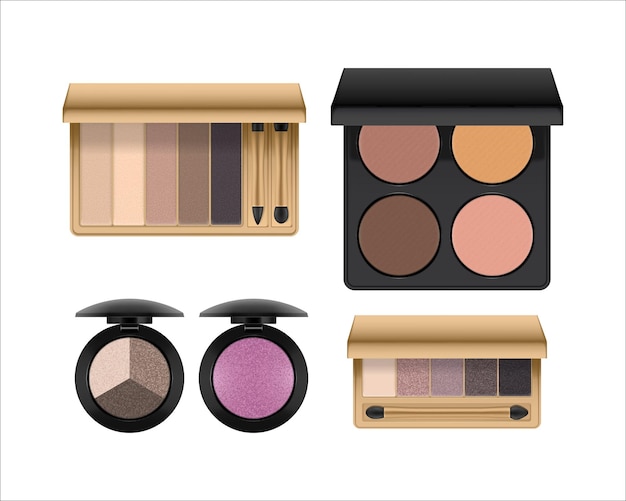Oogschaduw set realistische illustratie