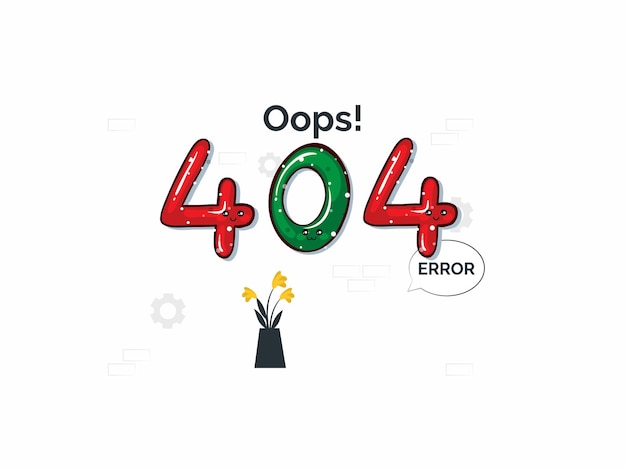 이런! 랜딩 페이지 컨셉 일러스트레이션의 404 오류