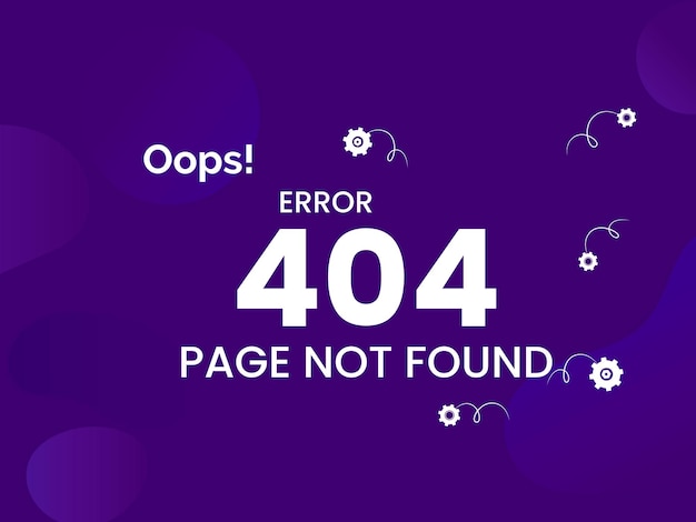 Oops! 404 error for landing page concept illustration