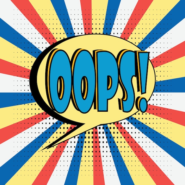 oops comic text, comic speech bubble, comic collection vector illustration.