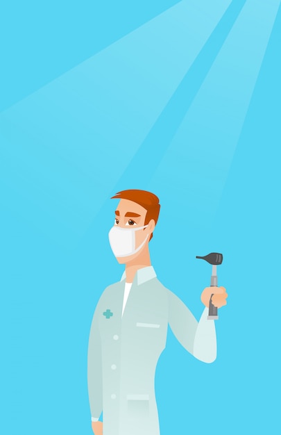 Oor neus keel arts vectorillustratie.