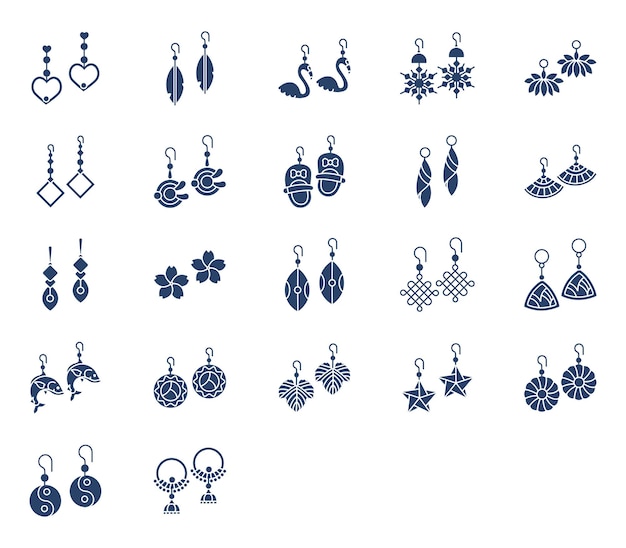 Oorbellen vector icon set