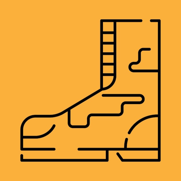 Oorlog militaire soldaat laarzen vector pictogram Lijnstijl