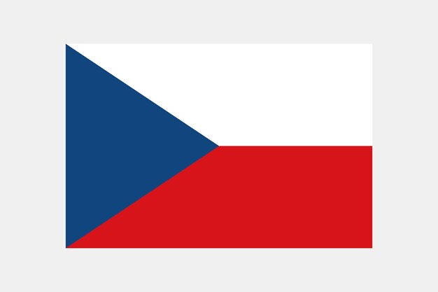Vector oorspronkelijke kleur en verhoudingen van de vlag van de tsjechische republiek