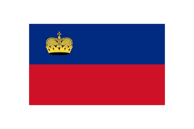 Oorspronkelijke kleur en verhoudingen van de vlag van Liechtenstein