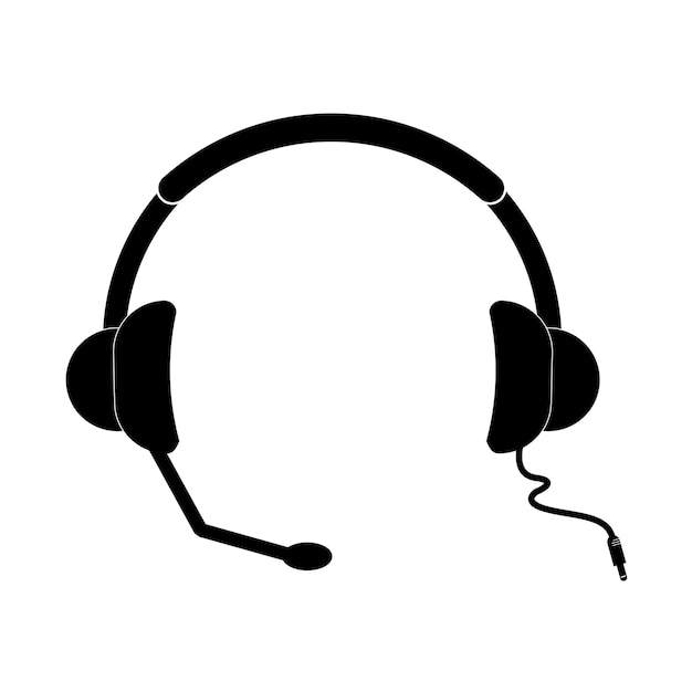 Vector oortelefoon pictogram logo vector ontwerpsjabloon