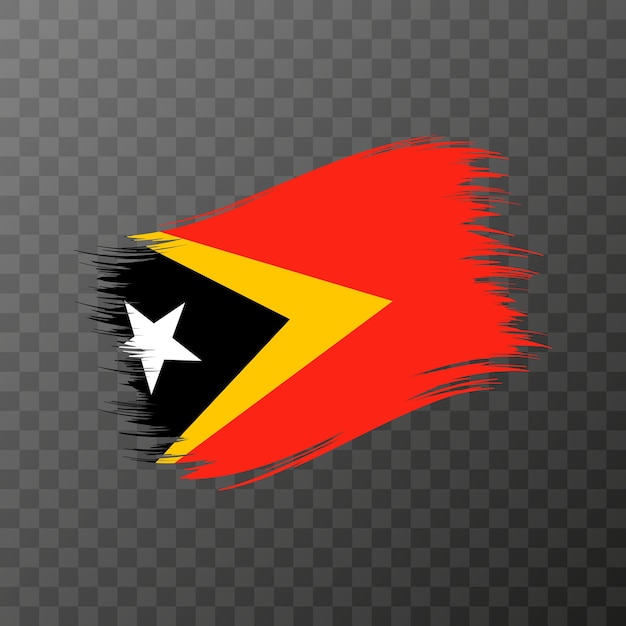 Oost-Timor nationale vlag Grunge penseelstreek Vector illustratie op transparante achtergrond