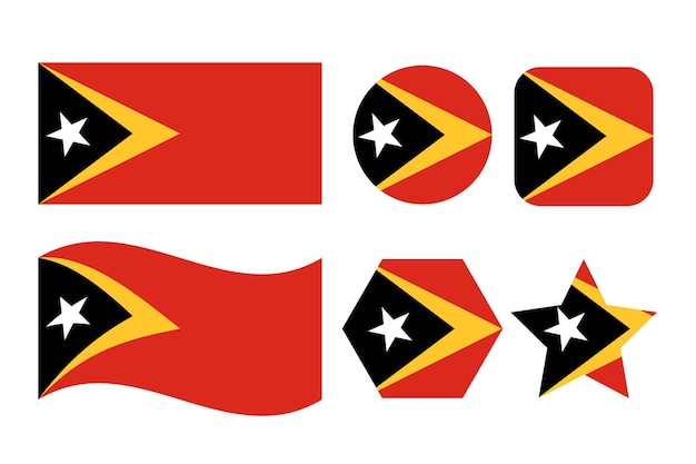 Oost-Timor vlag eenvoudige illustratie voor onafhankelijkheidsdag of verkiezing. Eenvoudig pictogram voor web