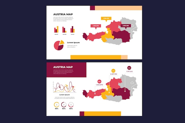 Oostenrijk kaart infographic in plat ontwerp