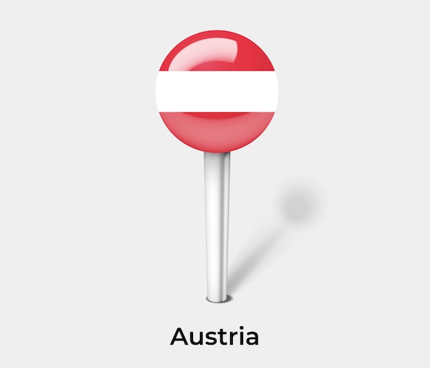 Oostenrijk push pin voor kaart vectorillustratie