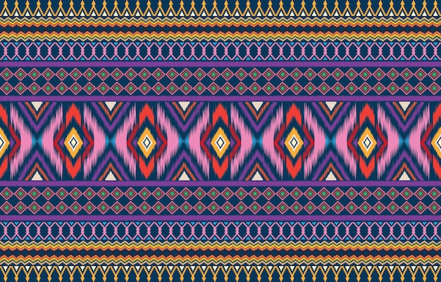 Oosterse etnische geometrie ikat naadloos patroon traditioneel ontwerp voor achtergrond, tapijt, behang