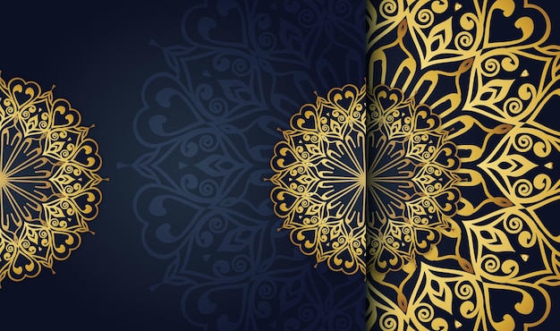 Vector oosterse hand getekende luxe gradiënt gouden kleuren mandala achtergrond ontwerp premium vector