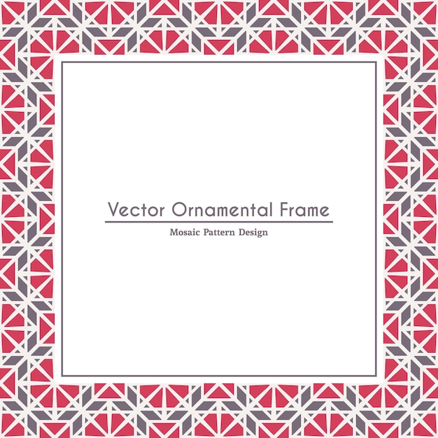 Vector oosterse ornamentele mozaïek arabisch ontwerp voor paginaversiering vectorframe van aziatische mozaïekgrens