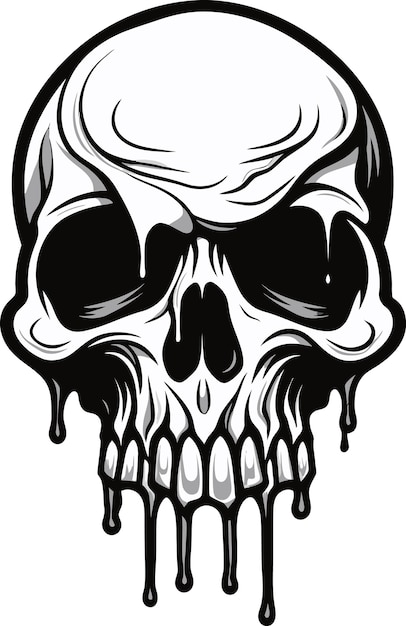 Vettore ooze odyssey black logo con skull slime drip inky infiltrator melting skull slime vector