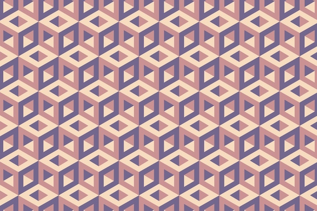 Op art 3d hexagon cube or blocks retro pattern vector background