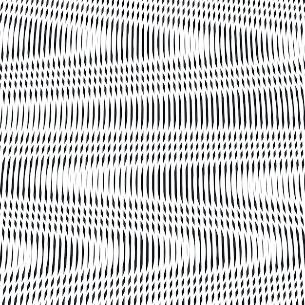 Vector op-art, moirépatroon. ontspannende hypnotische achtergrond met geometrische zwarte lijnen.