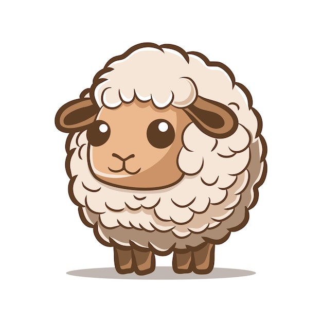 Vector op een witte achtergrond is een schaap met een bruin gezicht getekend.