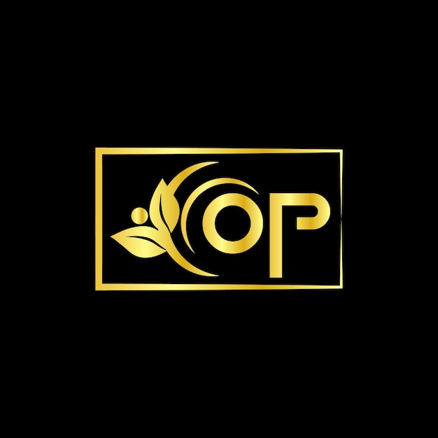 op letter branding logo design with a flower logo