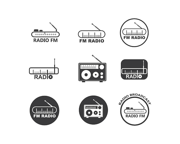 Op lucht radio uitzending logo pictogram vectorillustratie