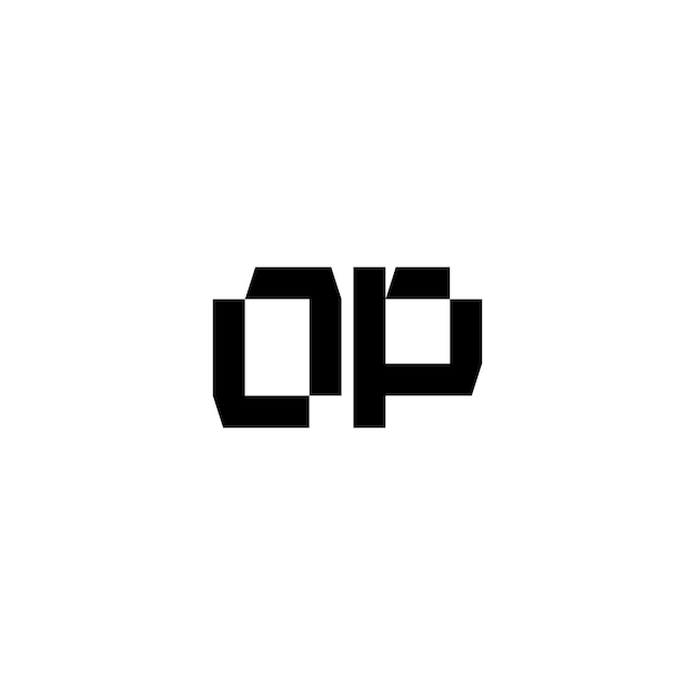 OP monogram logo ontwerp letter tekst naam symbool monochroom logo alfabet karakter eenvoudig logo