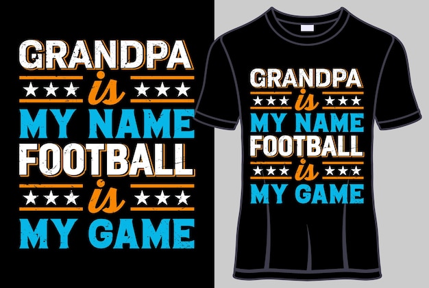Opa is mijn naam voetbal is mijn spel Typografie T-shirtontwerp