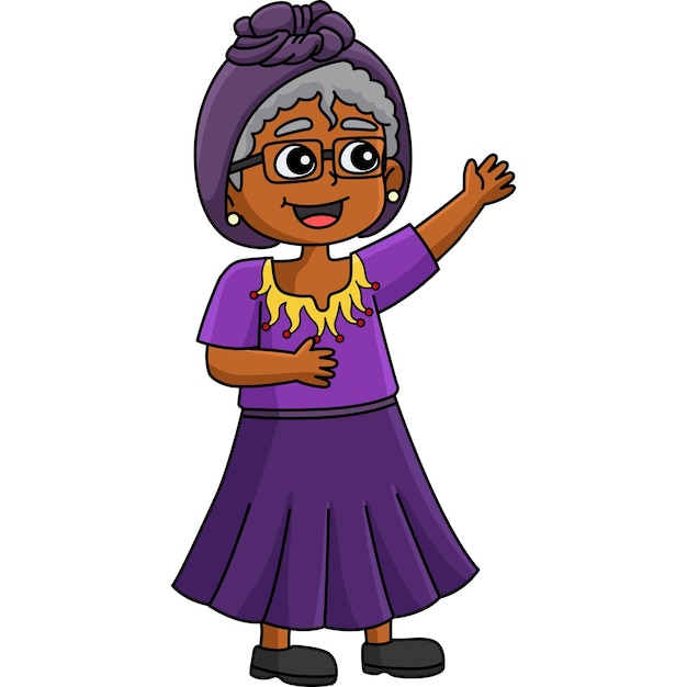 Opal Lee Grandmother of Juneteenth Cartoon Clipart