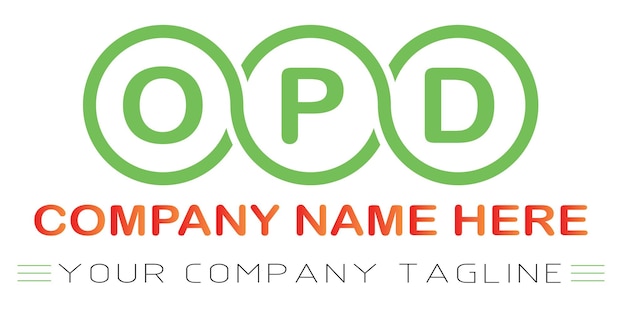 Vettore design del logo della lettera opd