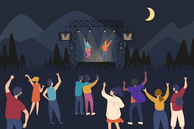 Vector open air concert illustration