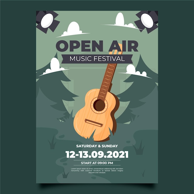 Vector open air music festival poster