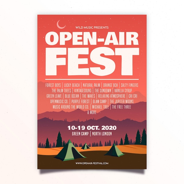 Vector open air music festival poster