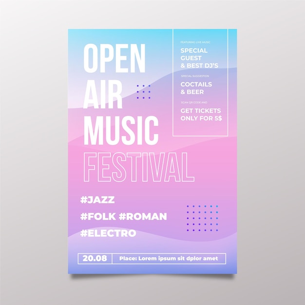 Open air party poster template