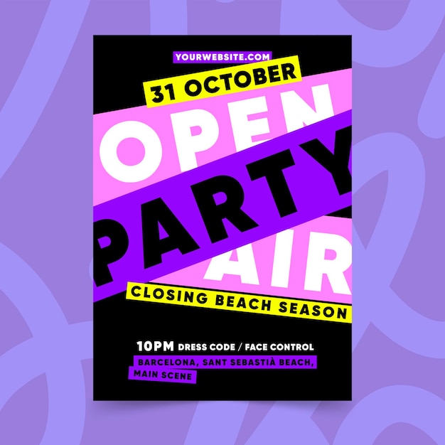 Vector open air party poster template