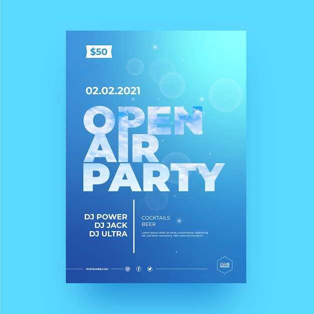 Open air party poster template