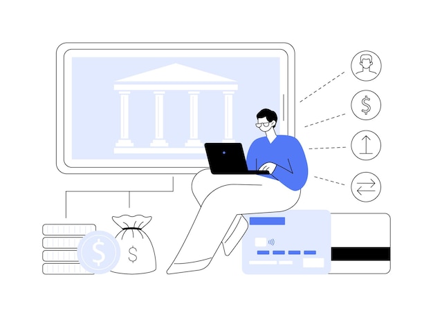 ベクトル オープン バンキング プラットフォームの抽象的な概念のベクトル図