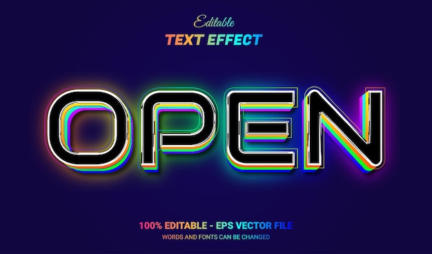 Vector open bewerkbare neontekst-effect