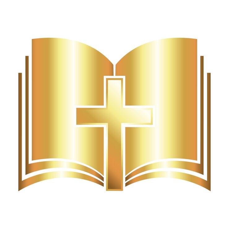 वेक्टर open bible and golden cross