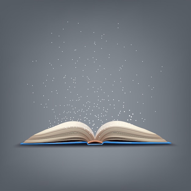 Open blauw boek