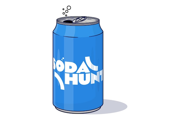 Vector an open blue soda can illustration