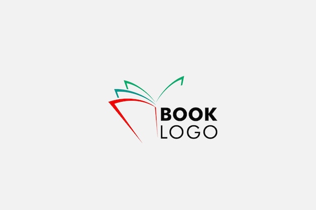 Open boek logo onderwijs platte vector logo ontwerp