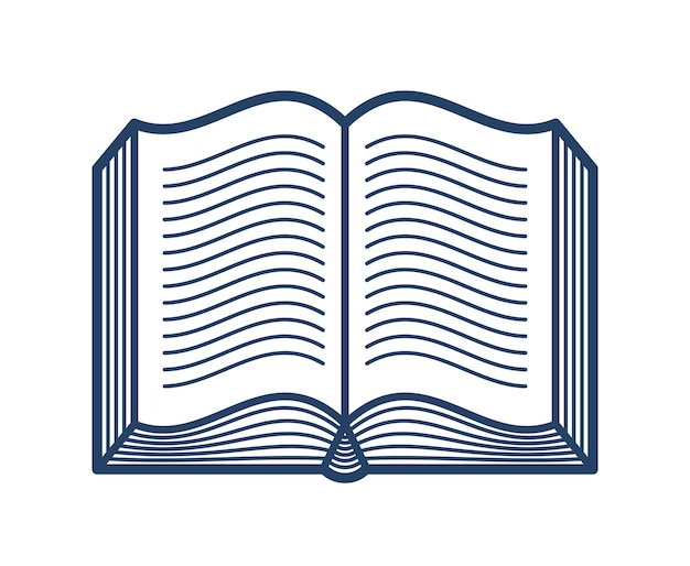 Open boek vector lineaire pictogram, literatuurbibliotheek lezen lijn kunst symbool of logo.